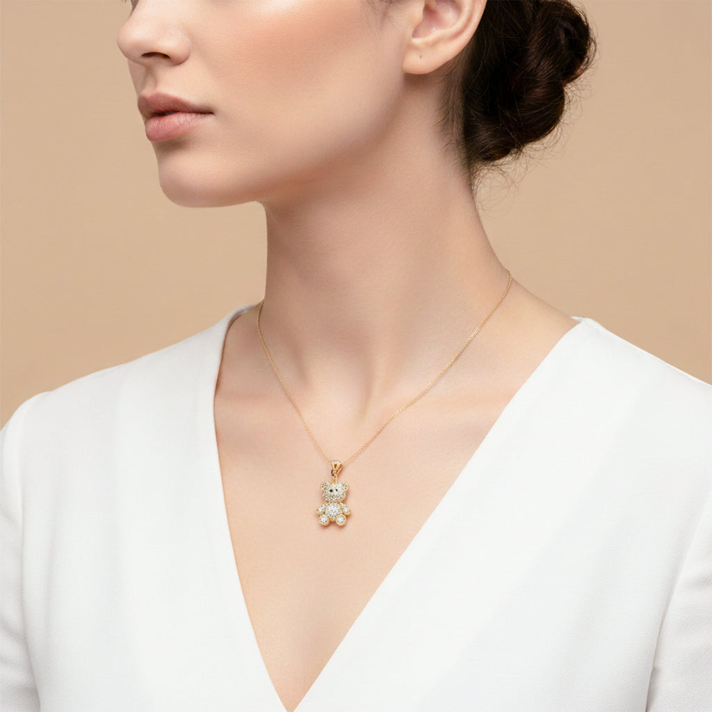 Bear Crystal Pendant Necklace GWN -133