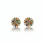 Multicolor Crystal Floral Stud Earrings GWE -149
