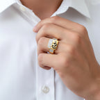 Men’s Gold Om Symbol Textured Ring GMR -19