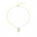 Crystal Bow Drop Gold Necklace GWN -136