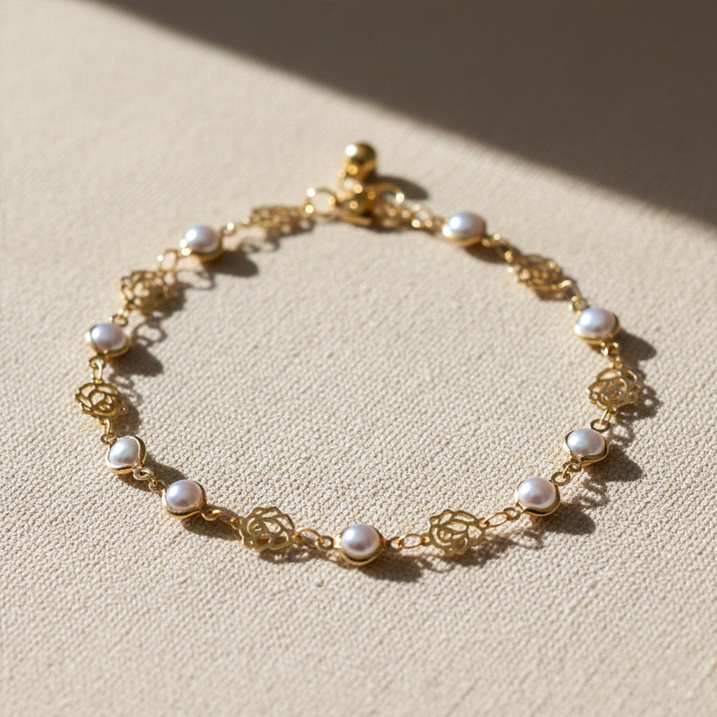 Rose Pearl Charm Anklet GWA -48