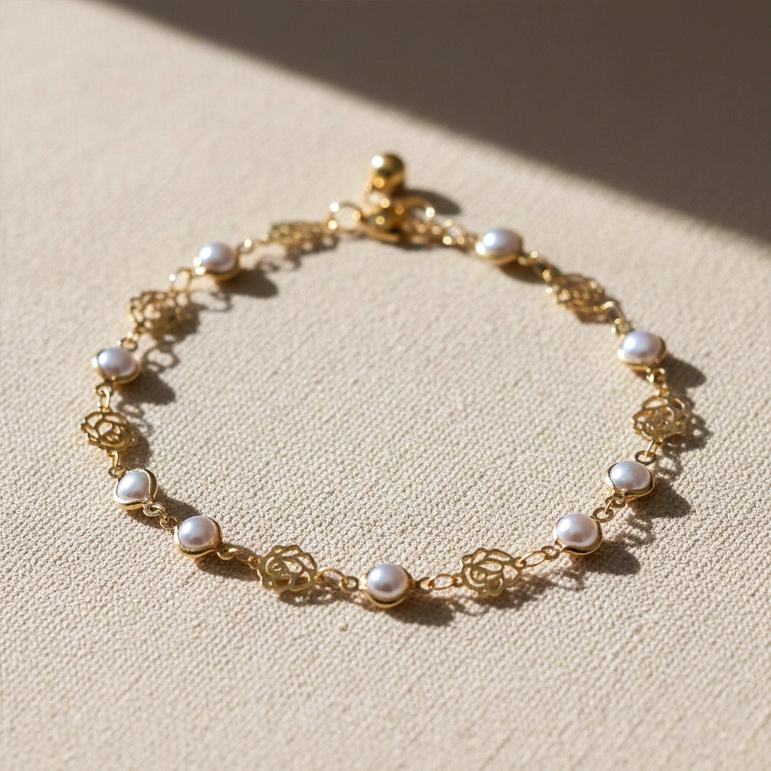 Rose Pearl Charm Anklet GWA -48