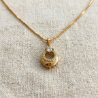 Elegant Gold Circle Pendant Necklace GWN -166