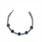 Blue Princess Halo Tennis Bracelet GWB -132