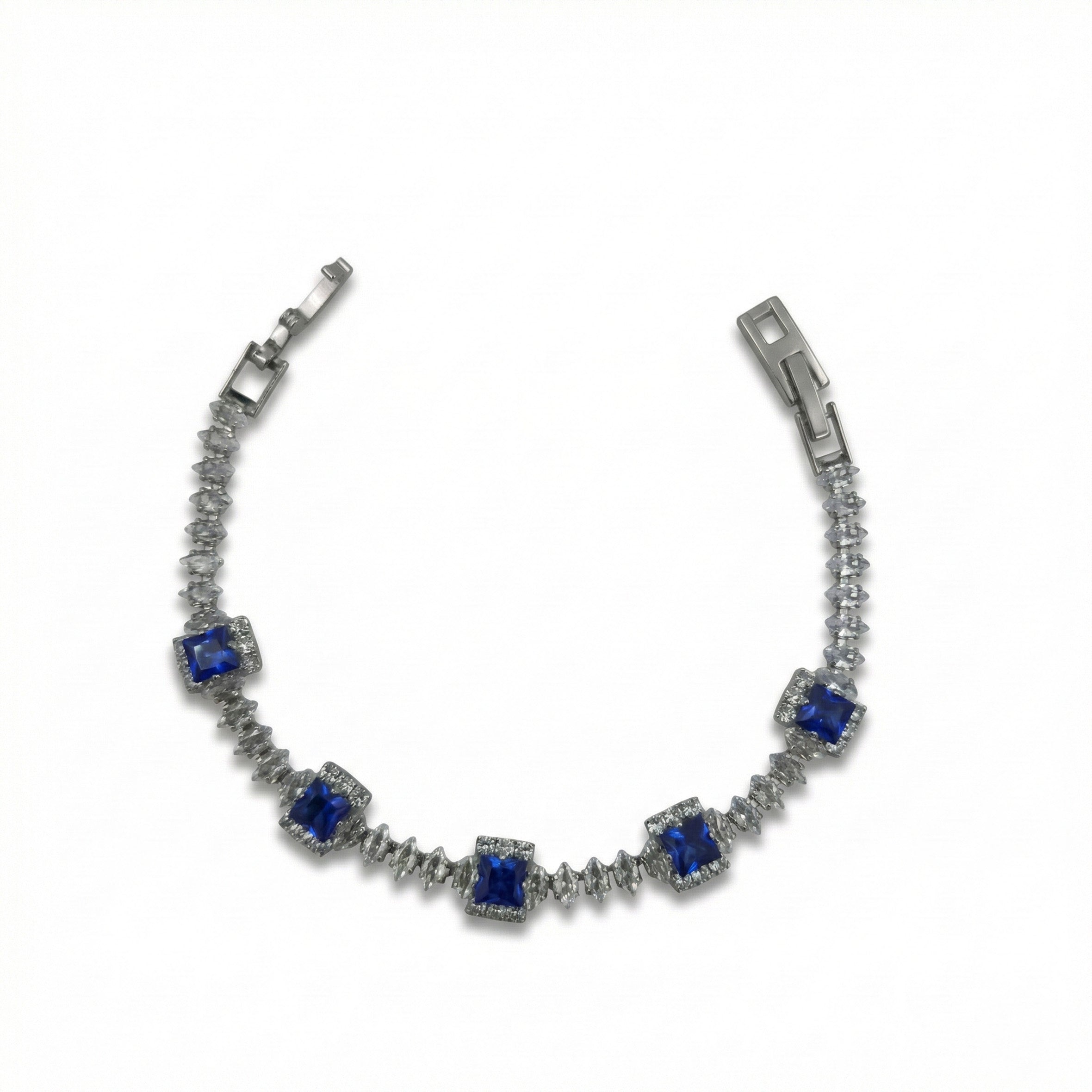 Blue Princess Halo Tennis Bracelet GWB -132