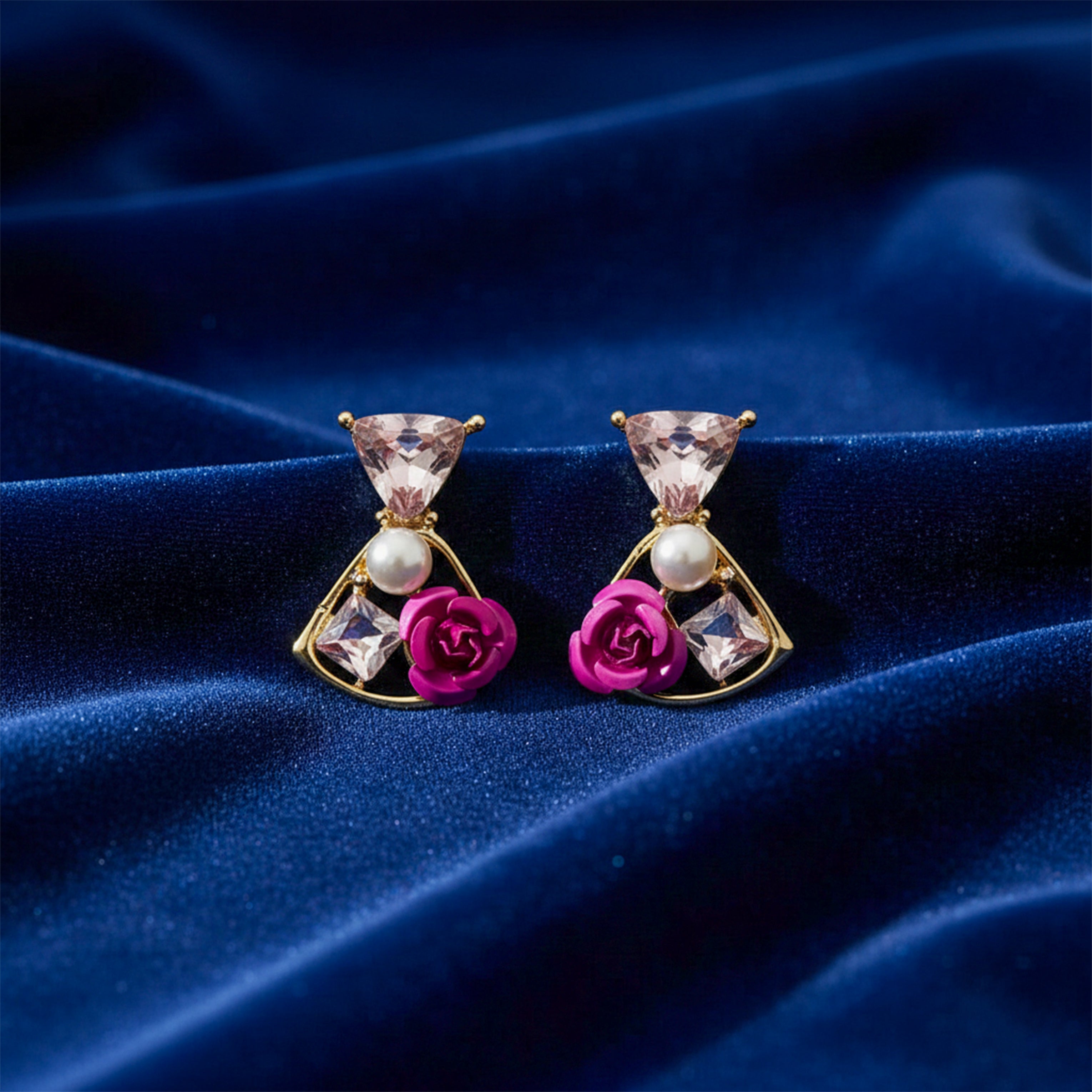 Rose Pearl Stud Earrings GWE -237
