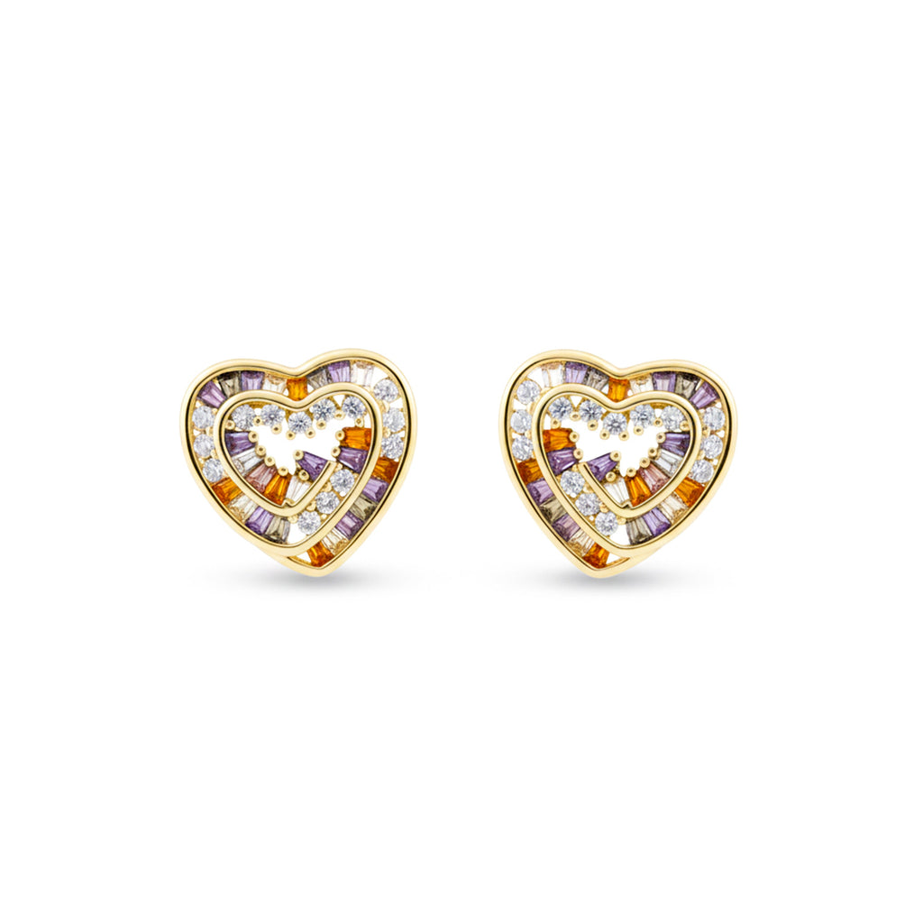 Multicolo Heart Stud Earrings GWE -123