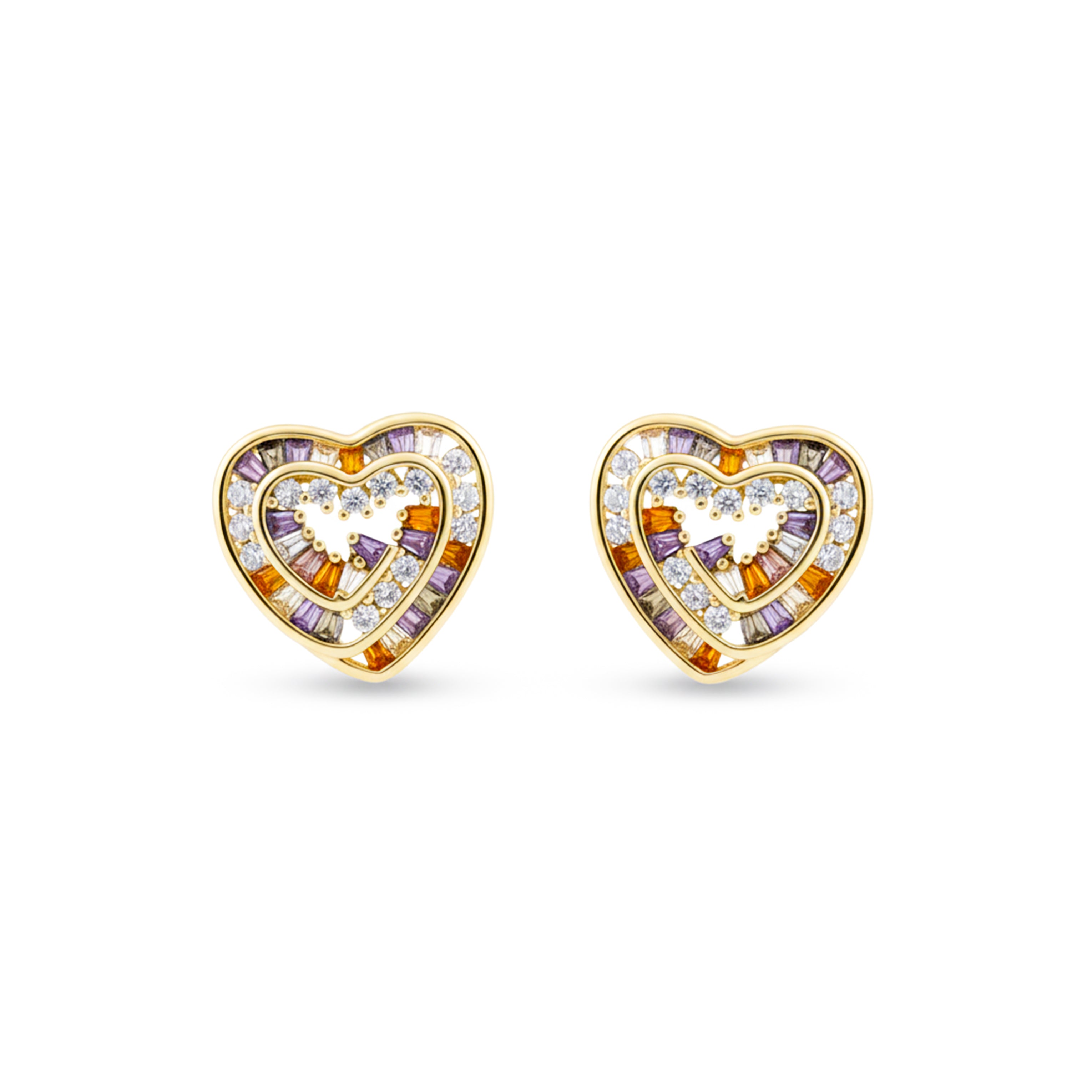 Multicolo Heart Stud Earrings GWE -123