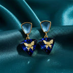 Blue Butterfly Crystal Earrings GWE -223