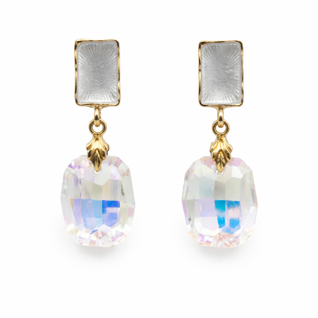 Iridescent Crystal Drop Earrings GWE -174