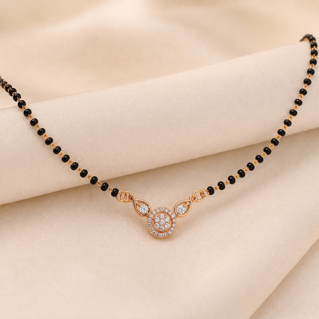 Rose Gold Floral Stone Mangalsutra GM -58