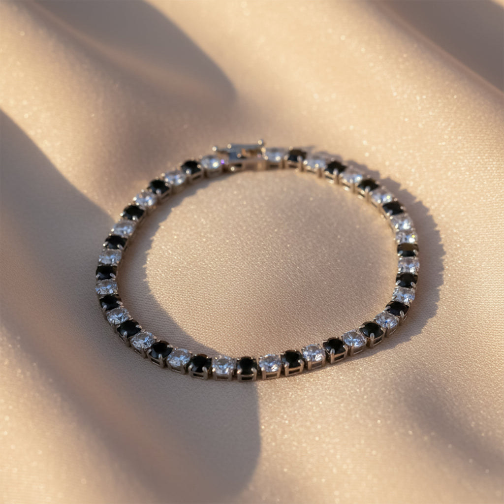 Black & White Tennis Bracelet GWB -80