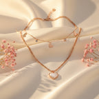 Pearl Heart 2 Layer Women Neckless Chain GWN -17