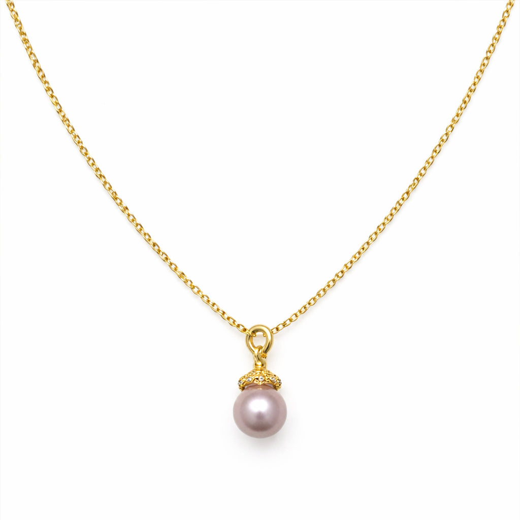 Golden Infinity Pearl Pendant Necklace GWN -38