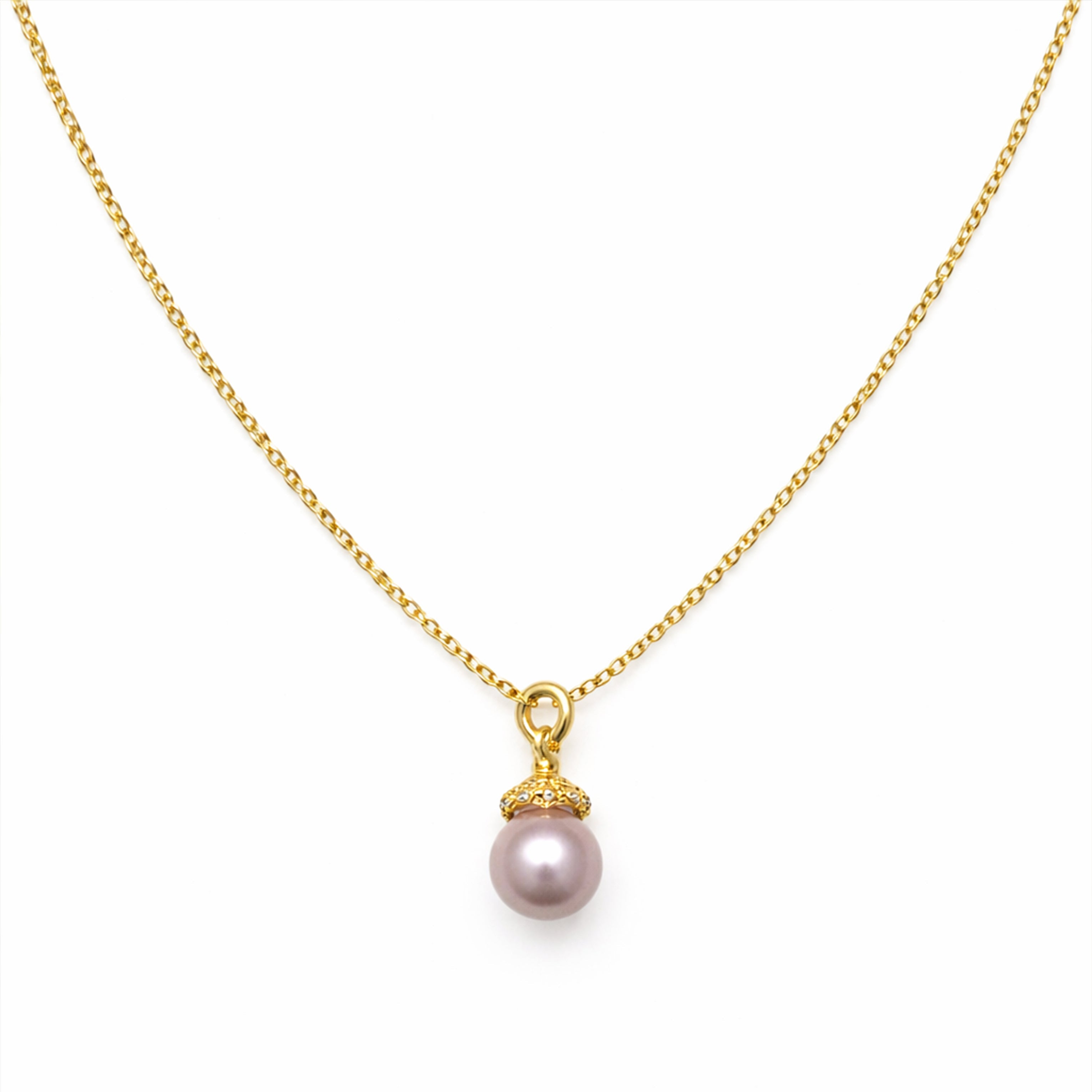Golden Infinity Pearl Pendant Necklace GWN -38