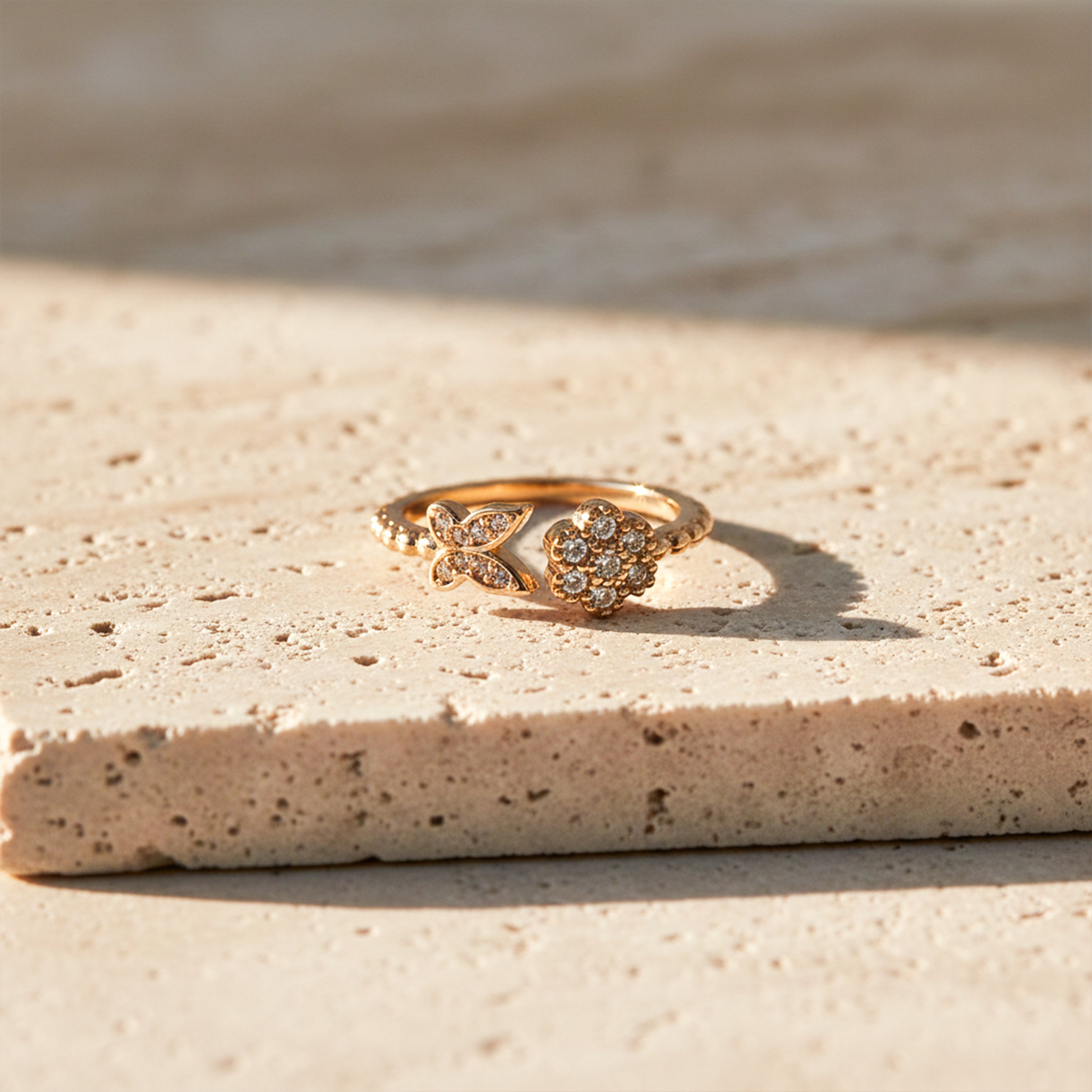 Golden Butterfly Bloom Ring GWR -11