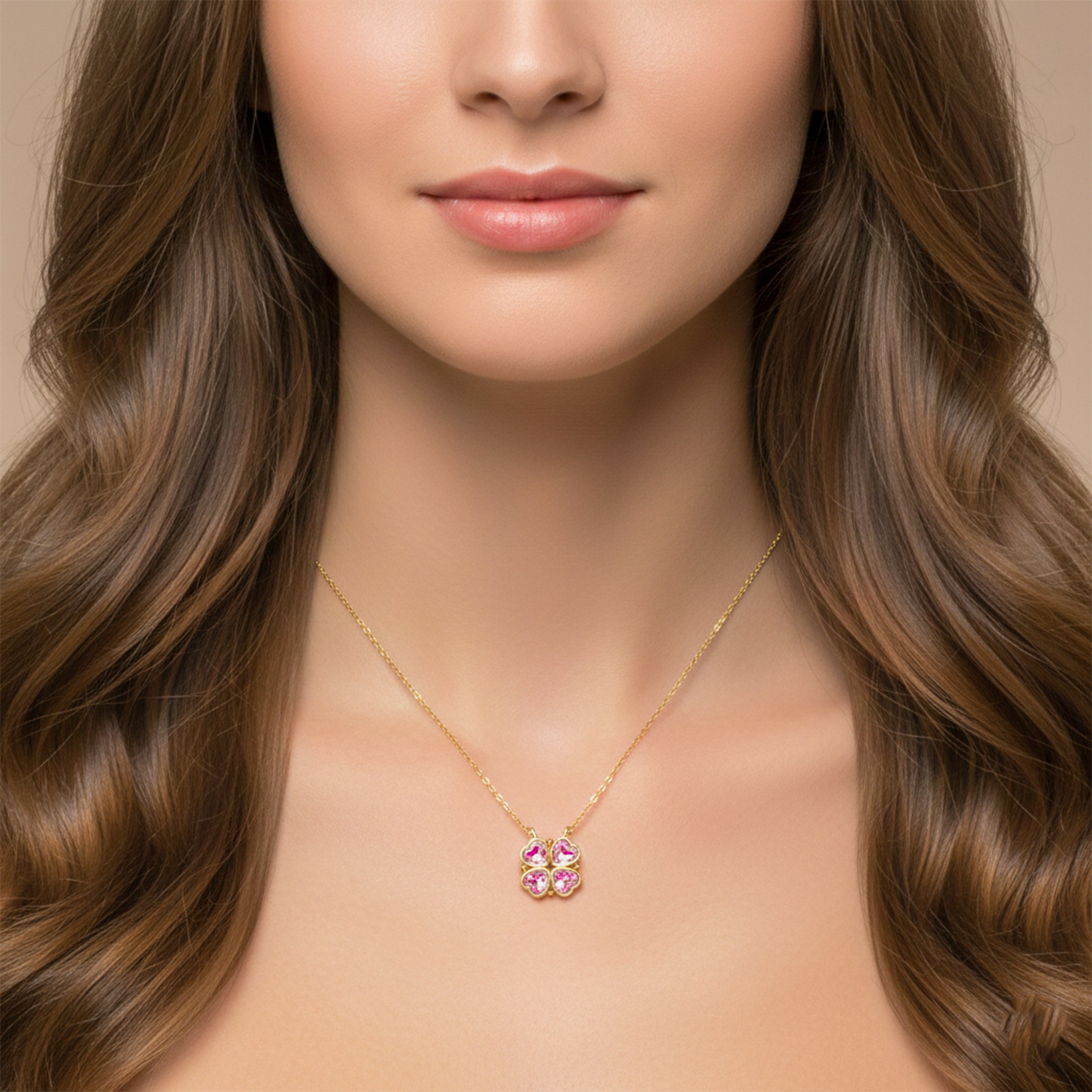 Clover Heart Pendant Necklace GWN -85