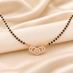 Rose Gold Black Beaded Mangalsutra GM -60