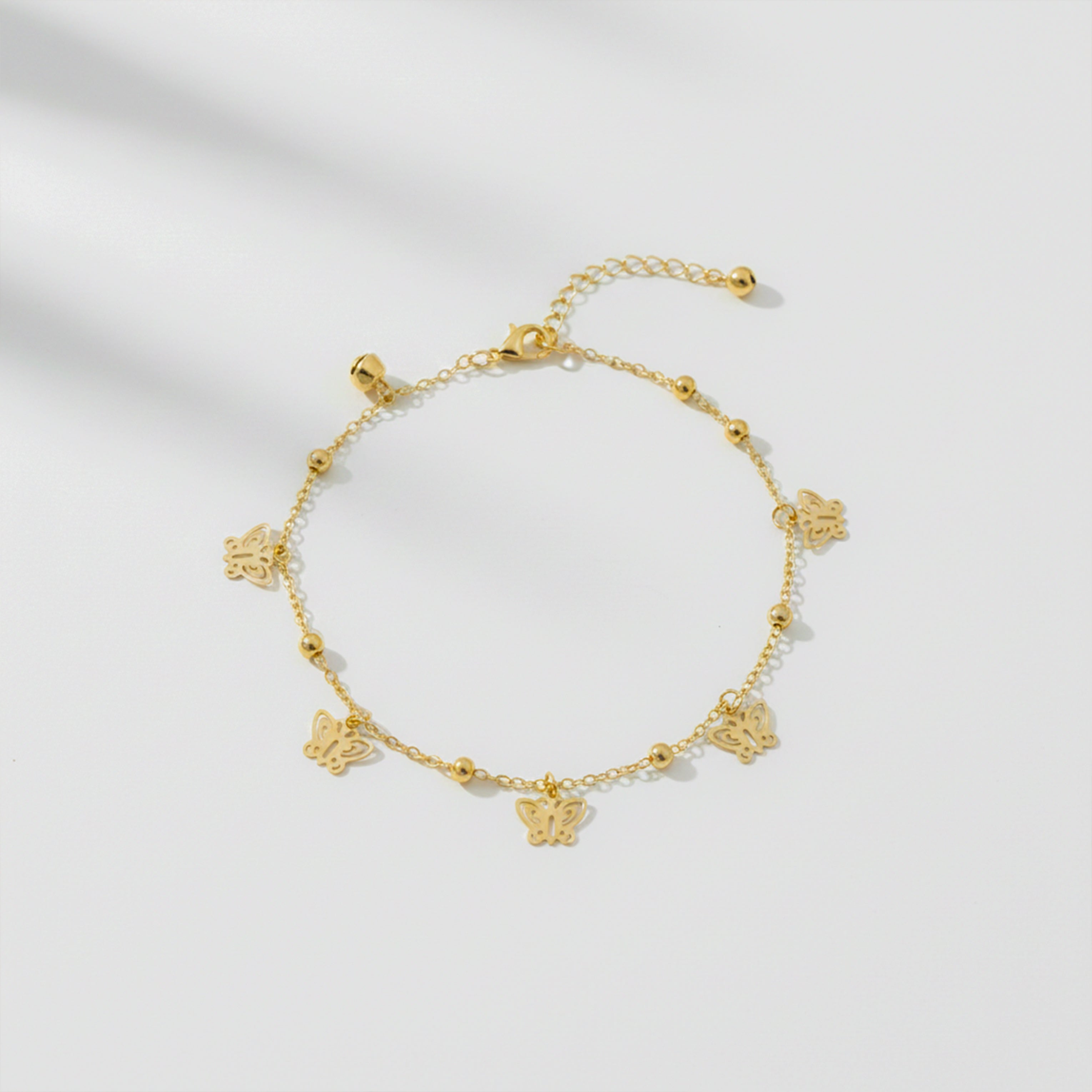 Gold Butterfly Charm Anklet GWA -49