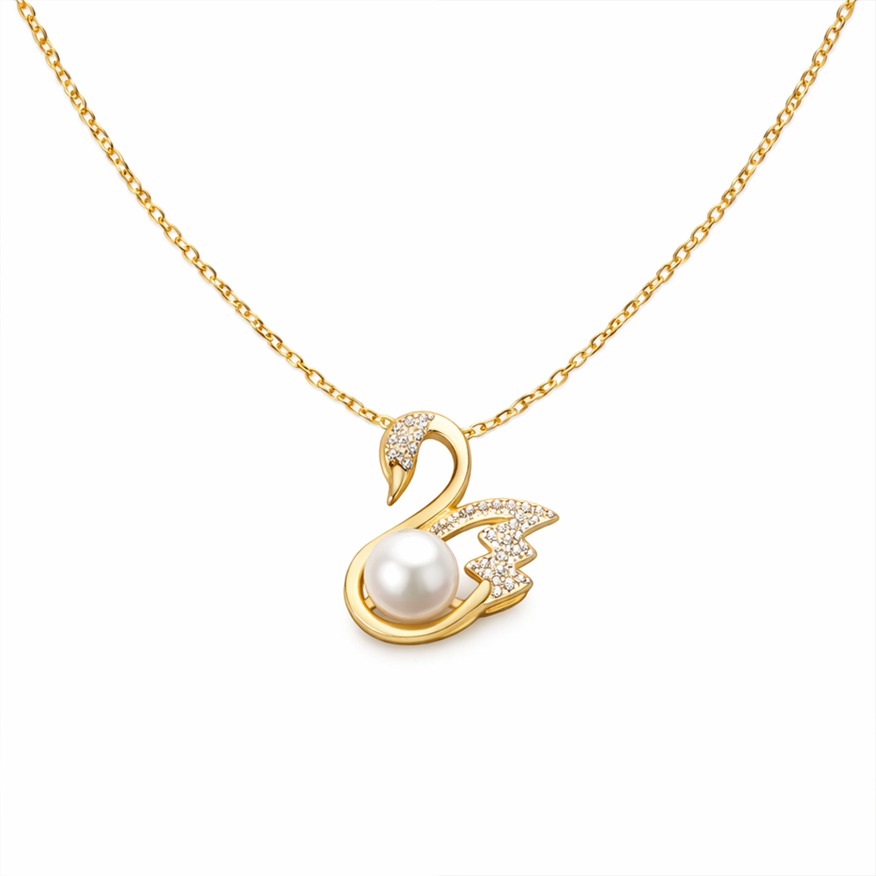 Golden Swan Pearl Pendant Necklace GWN -35