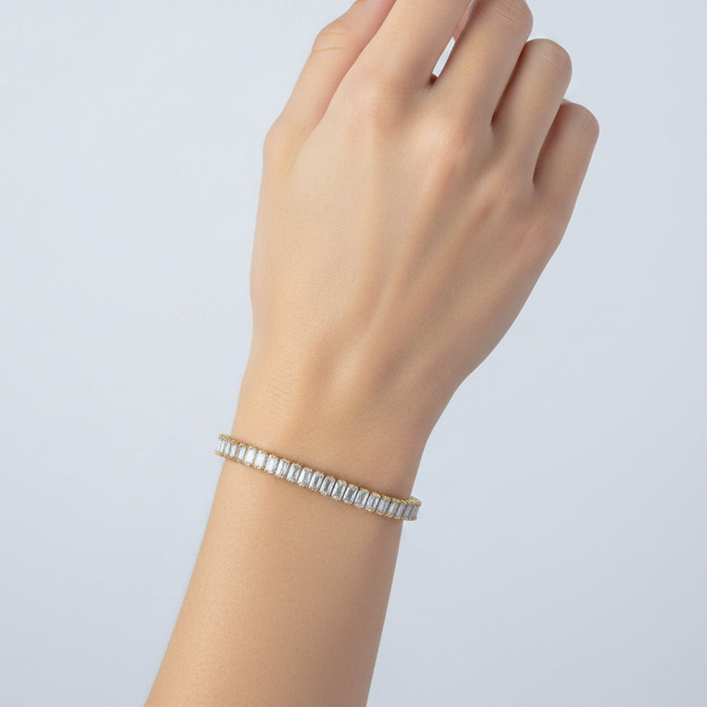 Luxury Gold Baguette Tennis Bracelet GWB -112