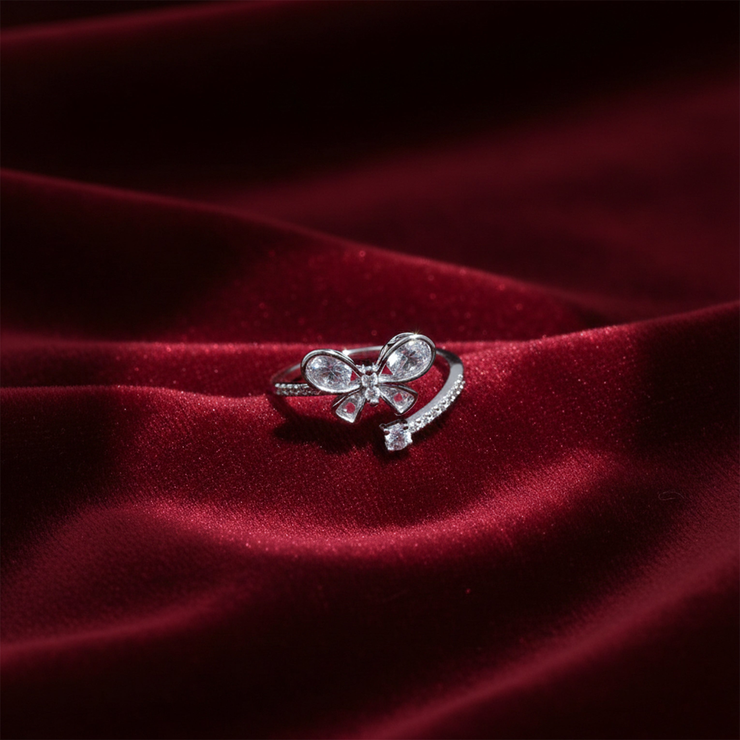 Crystal Butterfly Open Ring GWR -32