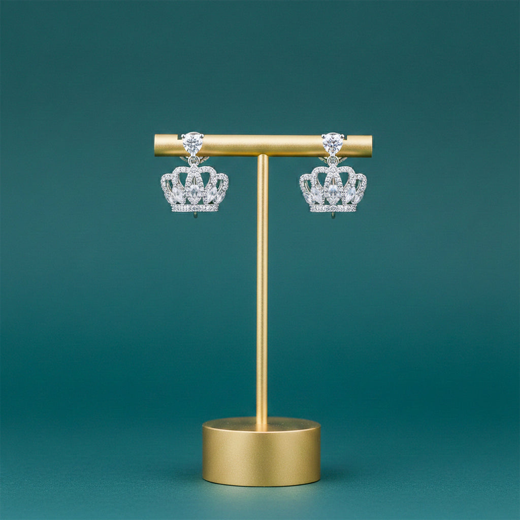 Crown Crystal Stud Earrings GWE -94