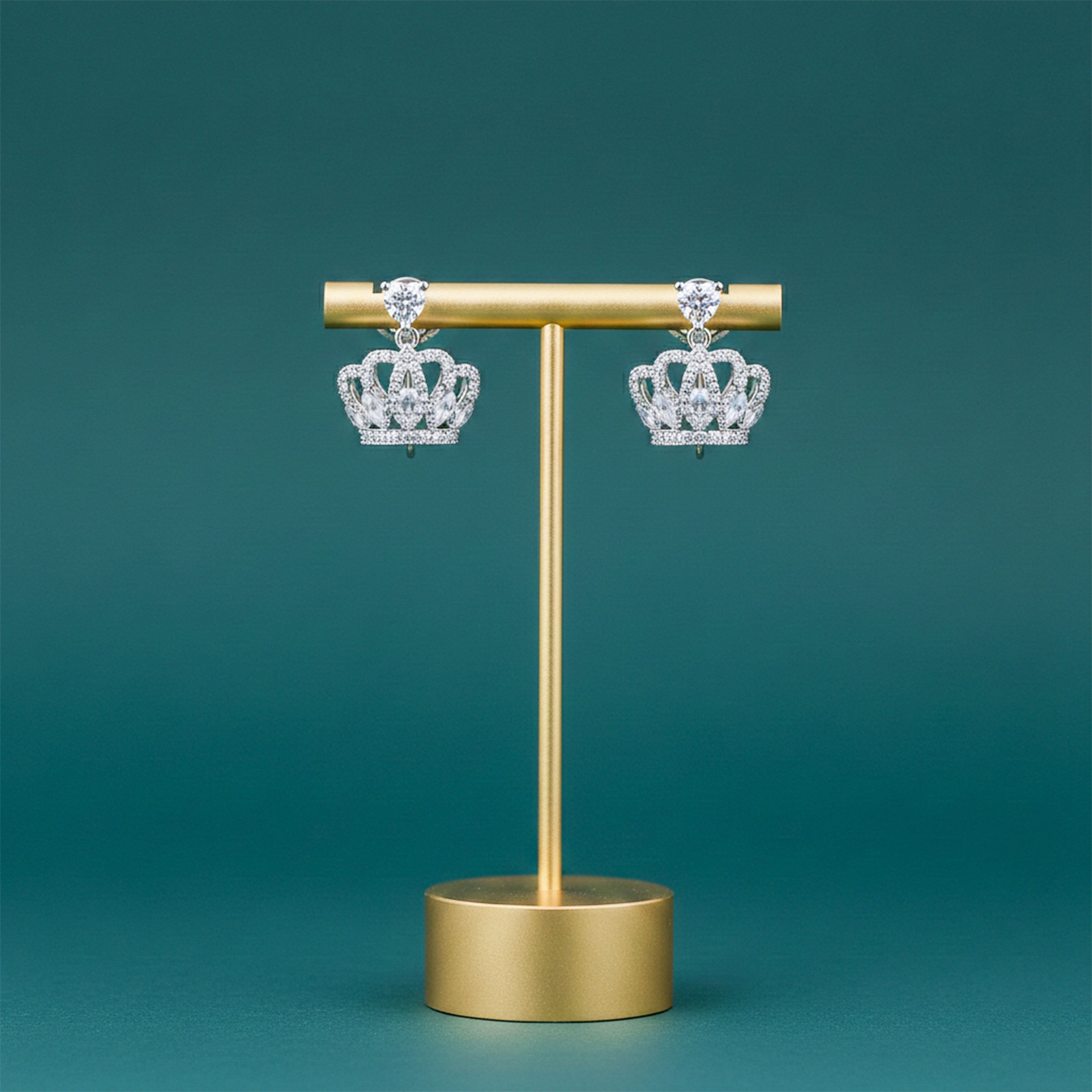 Crown Crystal Stud Earrings GWE -94