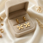 Golden Floral Drop Earrings GWE -79