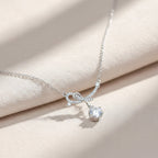 Sterling Silver Bow Ribbon Women Necklace GWN -134