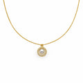 Golden Pearl Halo Elegance Necklace GWN -57