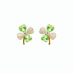 Green Clover Crystal Stud Earrings GWE -112