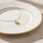 Dainty Gold Crystal Flower Women Necklace GWN -135