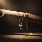 Golden Bow Drop Pendant Necklace GWN -88