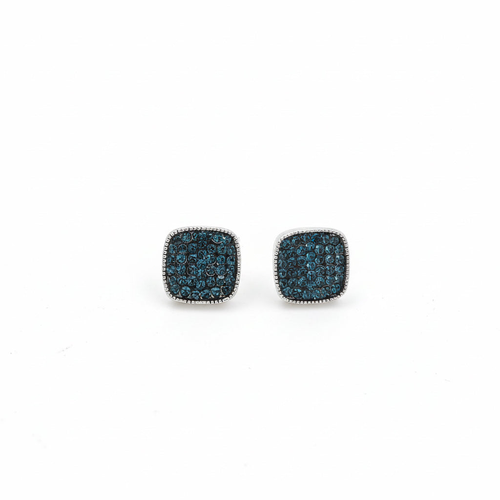 Blue Square Stud Earrings GWE -114