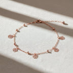 Gold Floral Charm Anklet GWA -58