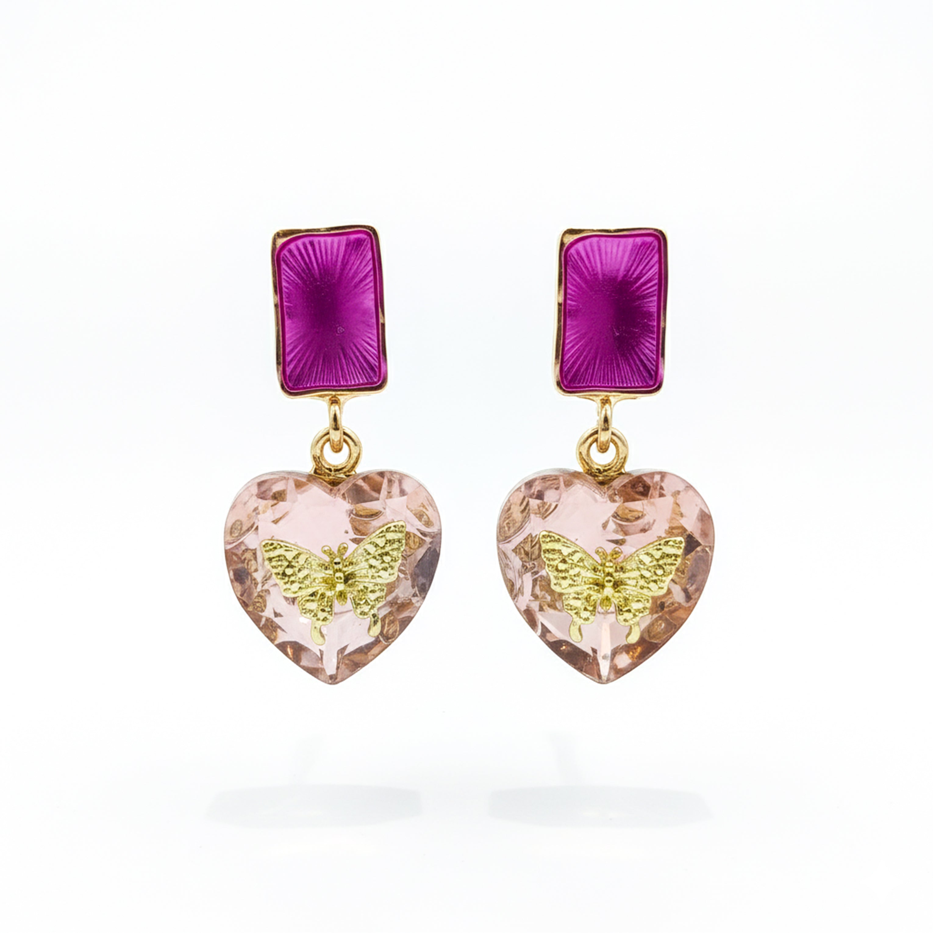 Purple & Heart, Butterfly Earrings GWE -216