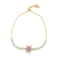 Purple Snowflake Adjustable Bracelet GWB -116