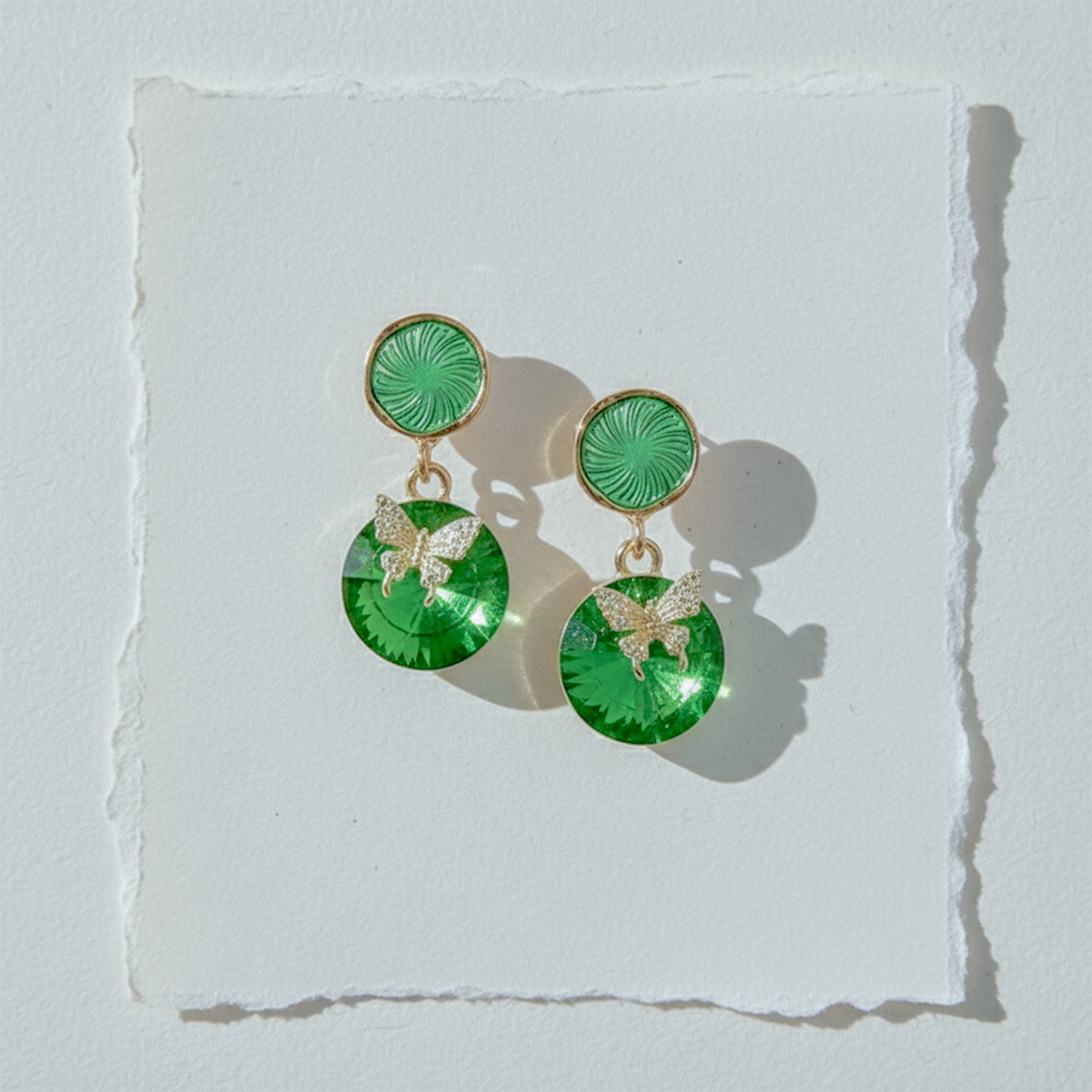 Green Butterfly Earrings GWE -226