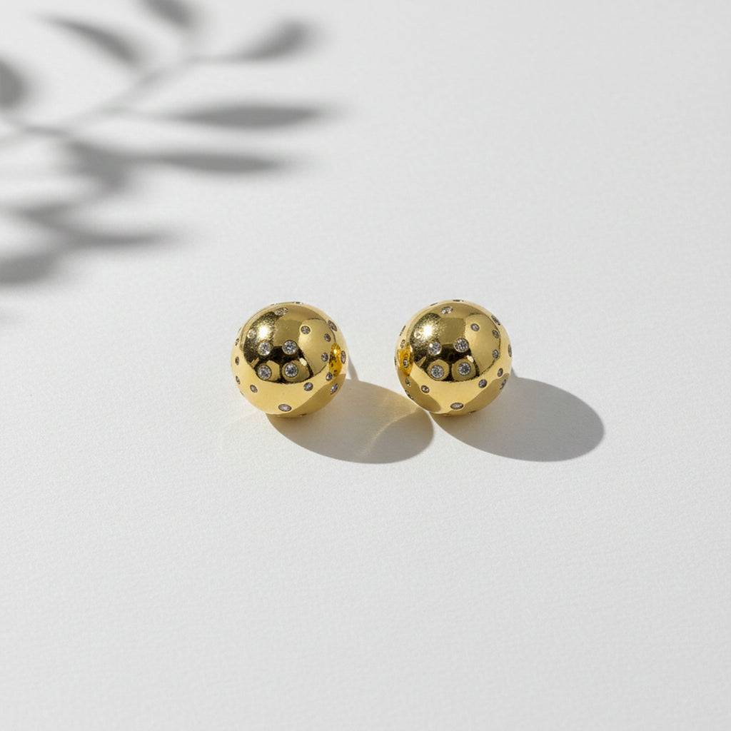 WibeStone Dazzle Dot Earrings – Elegant Sparkle Collection