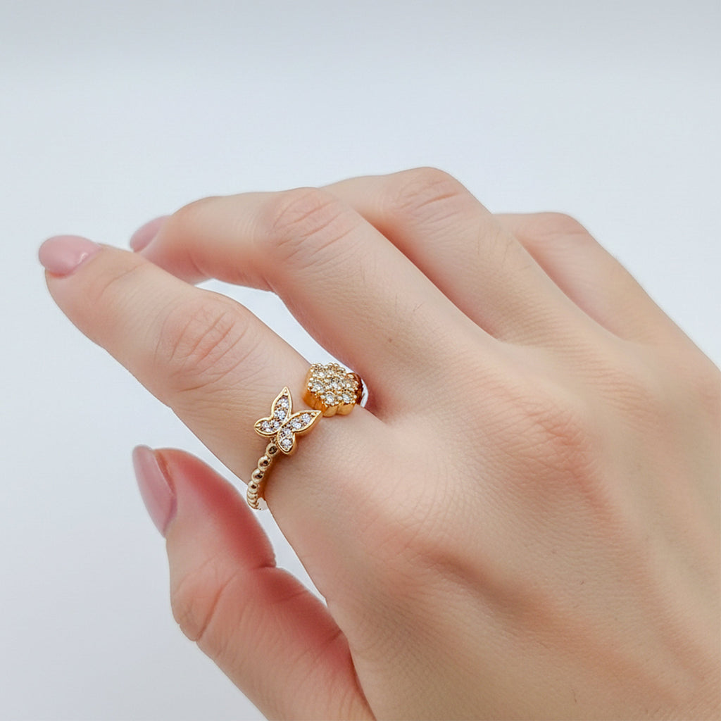 Golden Butterfly Bloom Ring GWR -11