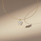 White Floral Charm Pendant Necklace GWN -126