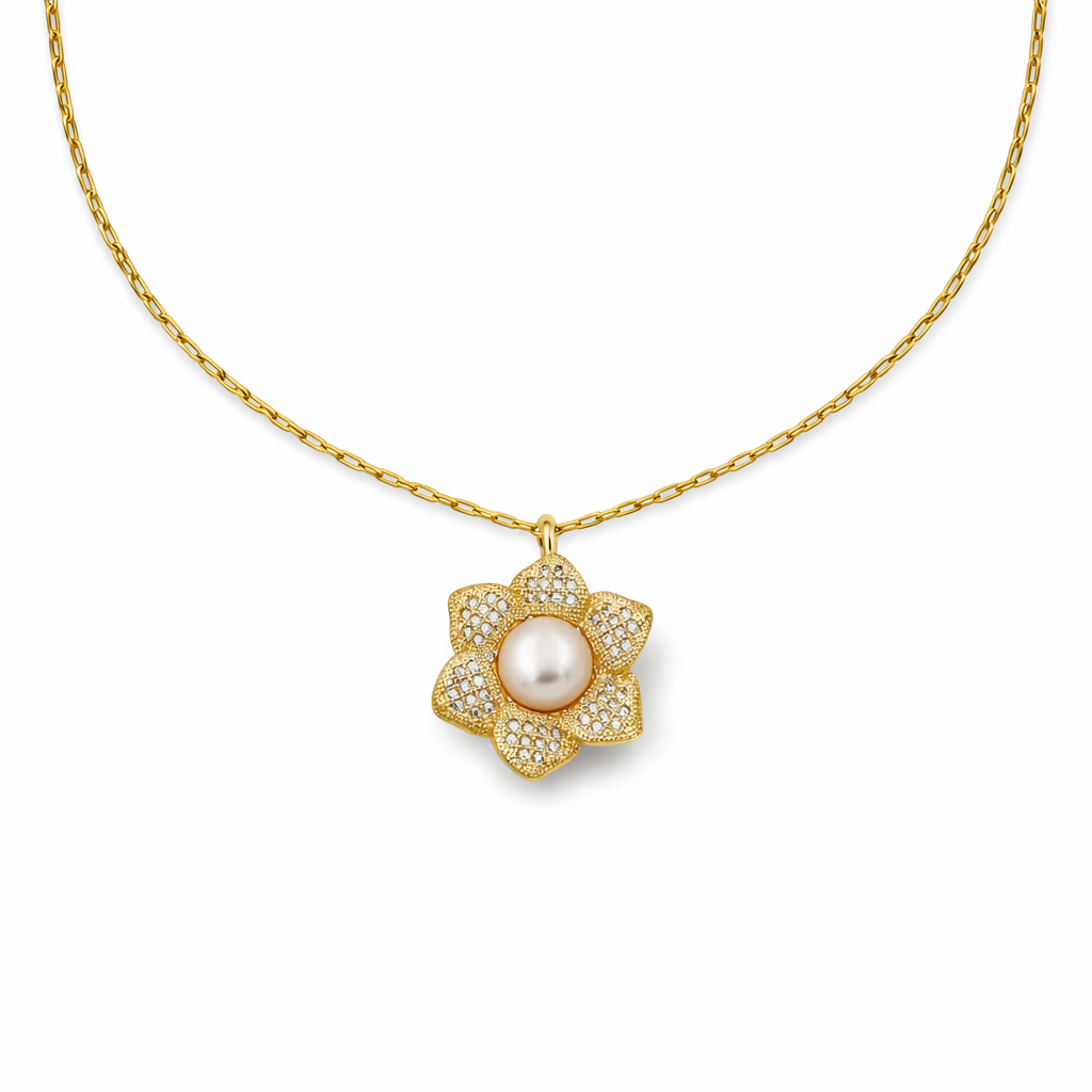 Golden Floral Necklace GWN -40
