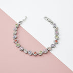Pastel Multicolor Halo Tennis Bracelet GWB -136