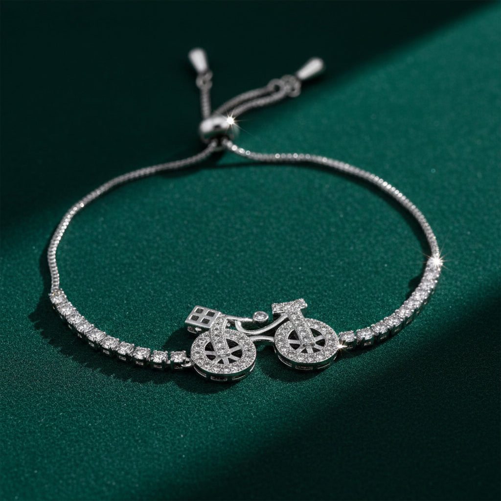 Silver Bicycle Charm Bracele GWB -110