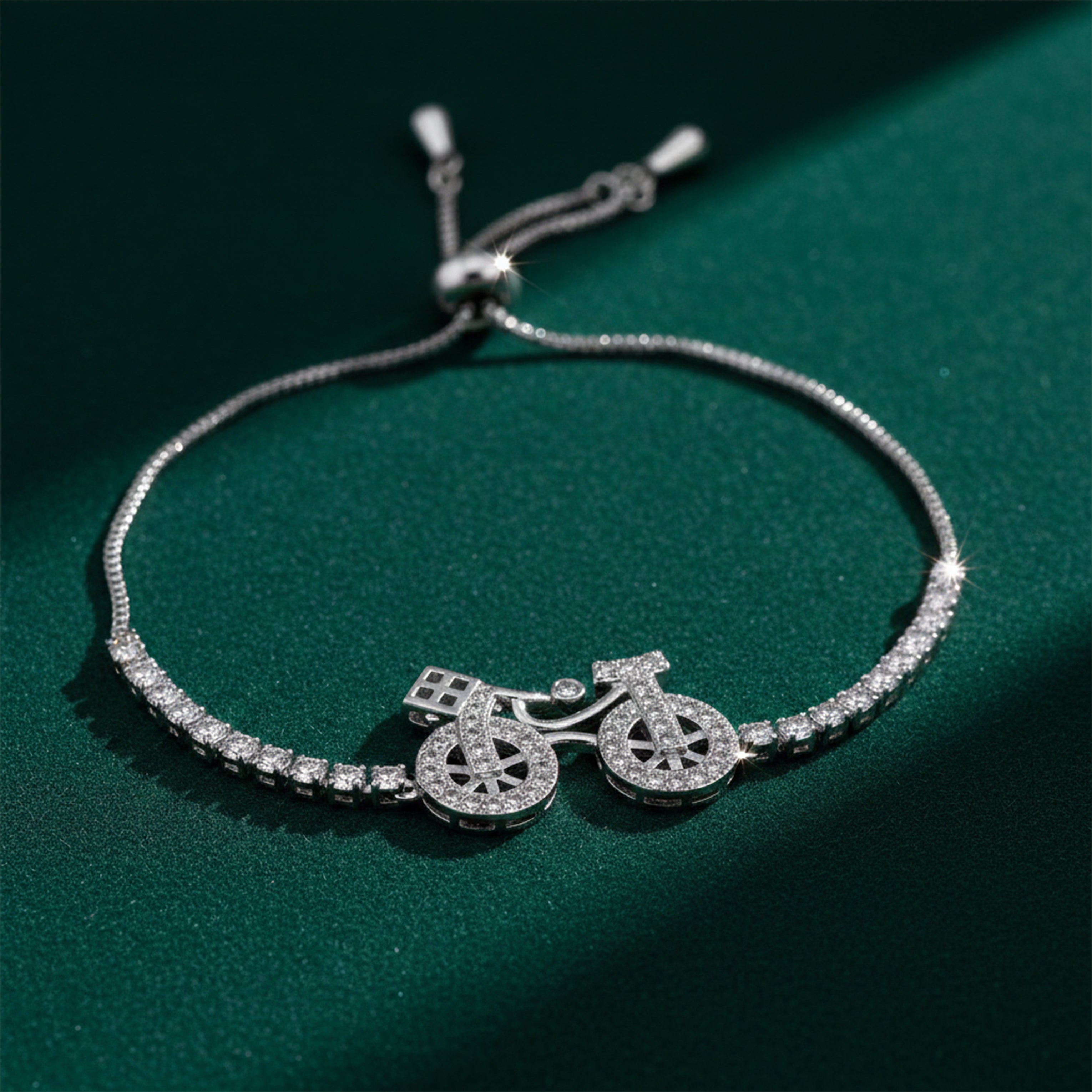 Silver Bicycle Charm Bracele GWB -110