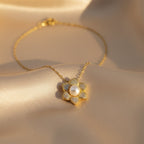 Golden Floral Necklace GWN -40