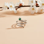 Emerald Serpent Wrap Ring GER -56