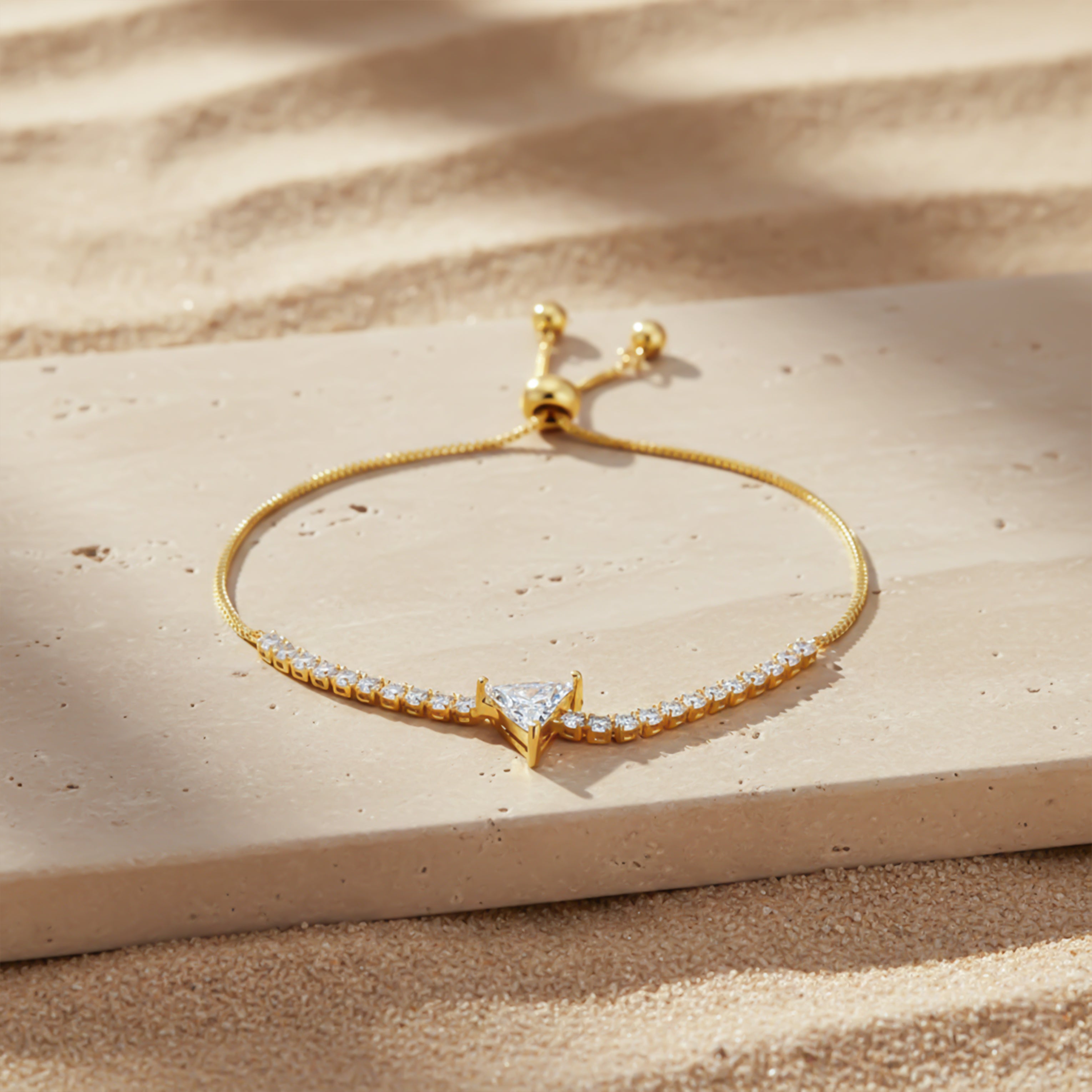 Gold Triangle Solitaire Bracelet GWB -111
