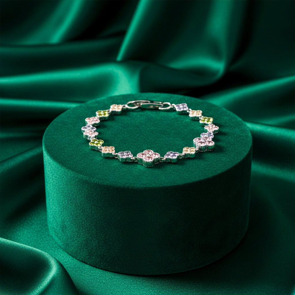 Multicolor Floral Tennis Bracelet GWB -131